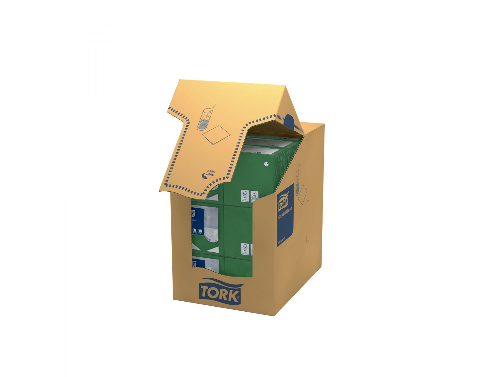 Serwetki Tork 24x24 477827 Ciemna Zieleń Karton 2400 serwetek (12 x 200) Składana 1/4